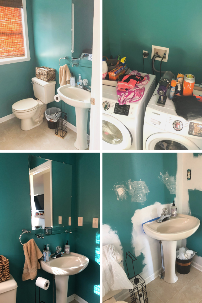 Before half bath and laundry room makeover 